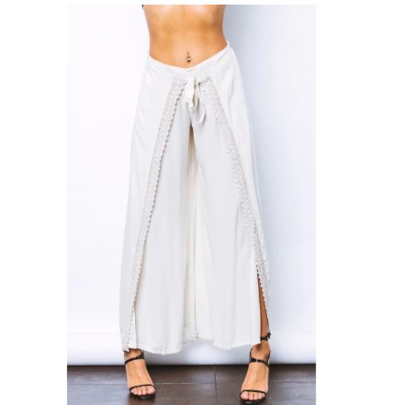 Vanilla Star Pants - Cream Palazzo Pants